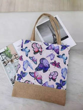 Load image into Gallery viewer, YB New Canvas Tote Bag Shoulder Bag Printed Thick Rope Nice Butterfly Pattern Beach Bag with Zipper ON SALE