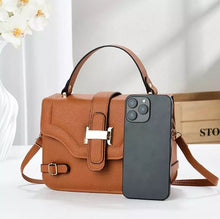 Load image into Gallery viewer, YB PU Leather Shoulder Bag, high-end crossbody/handbag, textured surface, stylish Buckle, Elegant Ladies Crossbody Bags On SALE