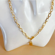 Load image into Gallery viewer, YB Gold Plated Punk Hardware Necklace and Bracelet Stainless Steel Set ON SALE