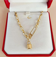 Load image into Gallery viewer, YB Gold Plated Punk Hardware Necklace and Bracelet Stainless Steel Set ON SALE