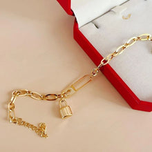 Load image into Gallery viewer, YB Gold Plated Punk Hardware Necklace and Bracelet Stainless Steel Set ON SALE