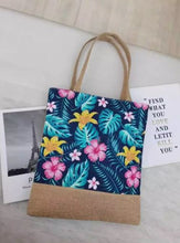 Load image into Gallery viewer, YB New Canvas Tote Bag Shoulder Bag Printed Thick Rope Nice Flower Pattern Beach Bag with Zipper ON SALE