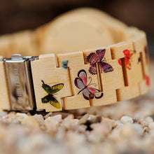 Load image into Gallery viewer, Bamboo Wood Butterfly Watch
