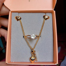 Load image into Gallery viewer, 18K High Quality Gold Plated Love Heart Jewelry Set Ring, Earrings, Necklace