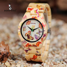 Load image into Gallery viewer, Bamboo Wood Butterfly Watch