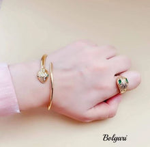 Load image into Gallery viewer, YB Stainless Steel High Quality Snake Fashion Bangles for Women Hand Cuff Open Bracelet Bangles Ring Earring ON SALE
