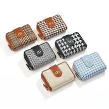 Load image into Gallery viewer, YB New On Sale Luxury Houndstooth Embroidery Wallet For Women Retro Leather Card Holder Coin Purse Female
