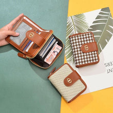 Load image into Gallery viewer, YB New On Sale Luxury Houndstooth Embroidery Wallet For Women Retro Leather Card Holder Coin Purse Female

