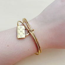 Load image into Gallery viewer, YB Stainless steel 24k LV Lock 3 in 1 bangles non tarnish hypoallergenic Fashion Jewelry ON SALE
