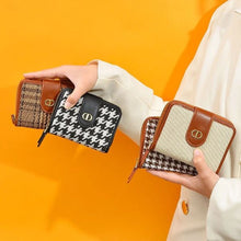 Load image into Gallery viewer, YB New On Sale Luxury Houndstooth Embroidery Wallet For Women Retro Leather Card Holder Coin Purse Female
