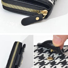Load image into Gallery viewer, YB New On Sale Luxury Houndstooth Embroidery Wallet For Women Retro Leather Card Holder Coin Purse Female
