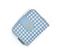 Load image into Gallery viewer, YB New On Sale Luxury Houndstooth Embroidery Wallet For Women Retro Leather Card Holder Coin Purse Female
