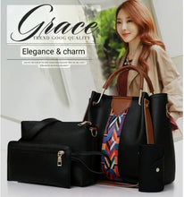 Load image into Gallery viewer, YB New  Black Top-handle Bags Woman Fashion Sling Bag 4 in 1 lady handbag with  wallet ON SALE
