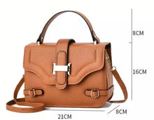 Load image into Gallery viewer, YB PU Leather Shoulder Bag, high-end crossbody/handbag, textured surface, stylish Buckle, Elegant Ladies Crossbody Bags On SALE
