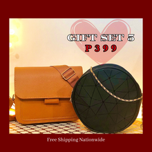 Load image into Gallery viewer, SPECIAL GIFT SET 5-Fashion Messenger Bag, Rhombus Round Chain Sling Bag Women, Cute, Stylish Brand New Black and Brown Color
