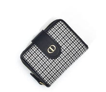 Load image into Gallery viewer, YB New On Sale Luxury Houndstooth Embroidery Wallet For Women Retro Leather Card Holder Coin Purse Female
