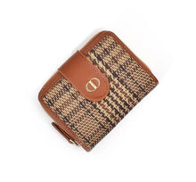Load image into Gallery viewer, YB New On Sale Luxury Houndstooth Embroidery Wallet For Women Retro Leather Card Holder Coin Purse Female
