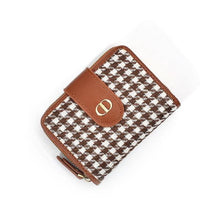Load image into Gallery viewer, YB New On Sale Luxury Houndstooth Embroidery Wallet For Women Retro Leather Card Holder Coin Purse Female
