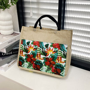 YB New Japanese Abaca Simple Tourist Beach Bags Floral Ladies Classic Large Tote Bag For Women ON SALE