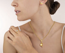 Load image into Gallery viewer, 18K High Quality Gold Plated Love Heart Jewelry Set Ring, Earrings, Necklace
