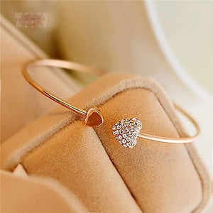 Love Heart Open Bracelet Bangle