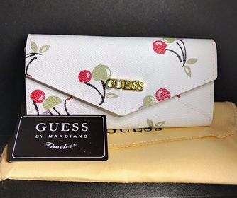 TOP GRADE GUESS Long Wallet white cherry