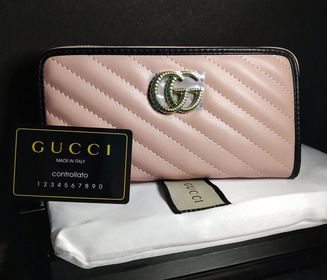 TOP GRADE GUCCI Long Wallet Pink