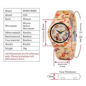 Bamboo Wood Butterfly Watch