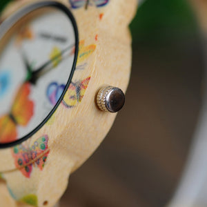 Bamboo Wood Butterfly Watch