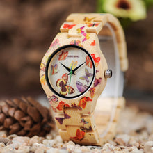 Load image into Gallery viewer, Bamboo Wood Butterfly Watch
