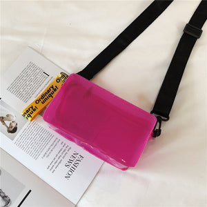 YB Square Waterproof, Transparent Nylon pvc material Korean Fashion Shoulder Cute Leather Ladies Bag Sling On Sale